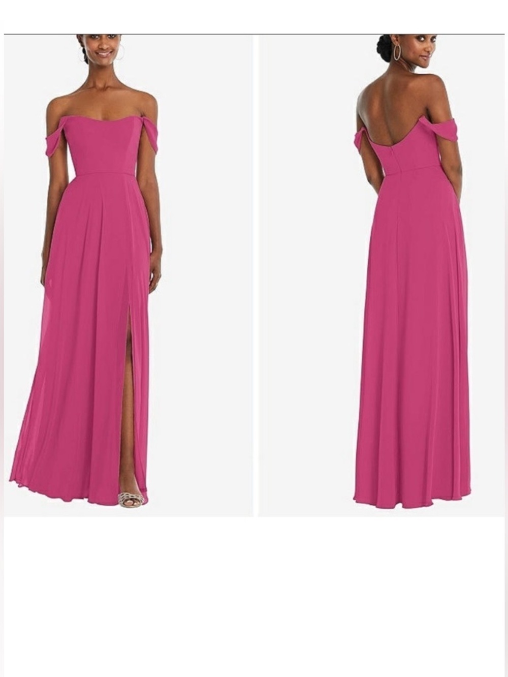 After Six Off-The-Shoulder Basque Neck Maxi Dress Tea Rose 2R